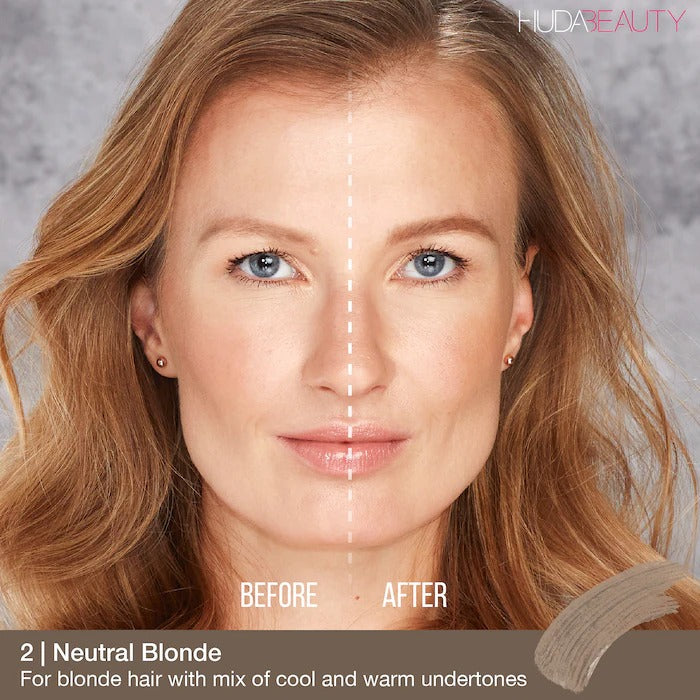 Huda Beauty #BombBrows Full 'n Fluffy Volumizing Fiber Gel- 2 Neutral Blonde