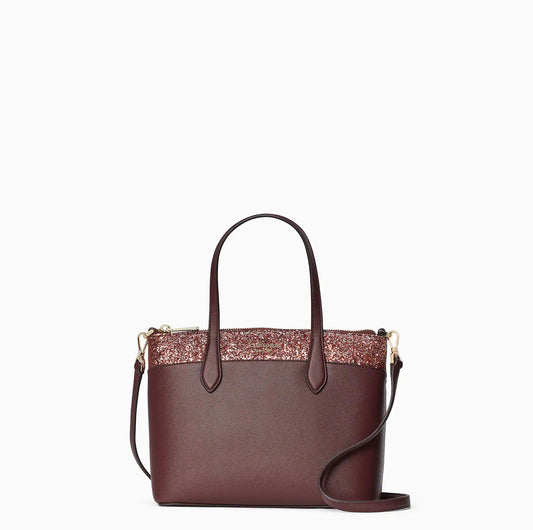 Kate Spade Flash Glitter Satchel Bag- Cherrywood