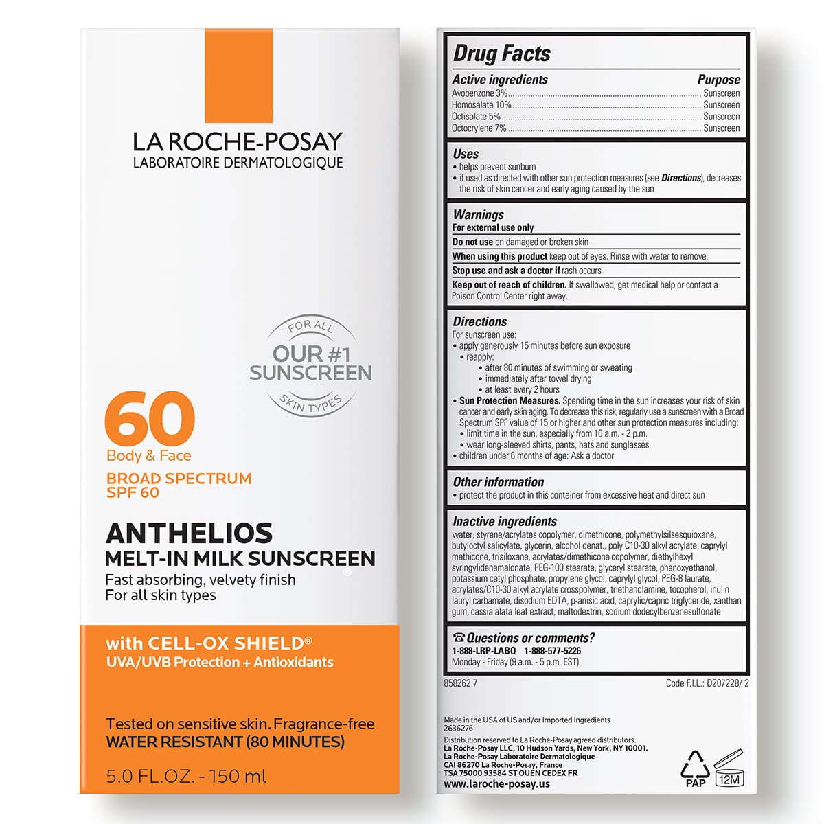 La-Roche Posay Anthelios Melt-In Milk Sunscreen SPF60, 150ml