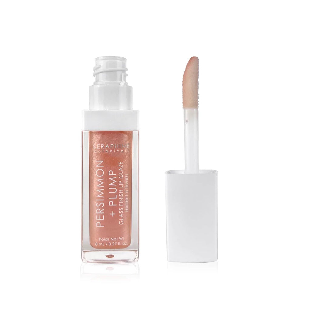Seraphine Botanicals Persimmon+ Plump - Glass Finish Lip Glaze- Wet Skin