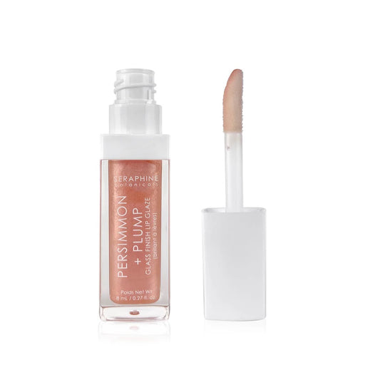 Seraphine Botanicals Persimmon+ Plump - Glass Finish Lip Glaze- Wet Skin