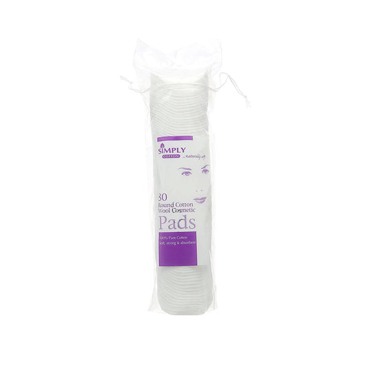 Simply Cotton 80 Round Cotton Wool Cosmetic Pads