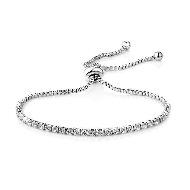 Philip Jones Silver Plated Solitaire Friendship Bracelet