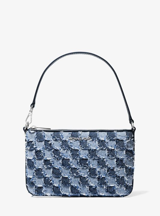 Michael Kors Jet Set Small Denim Wristlet Bag– Washed Denim