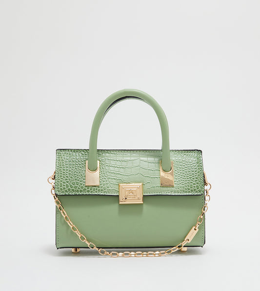 Aldo Amalya Textured Top Handle Bag- Green
