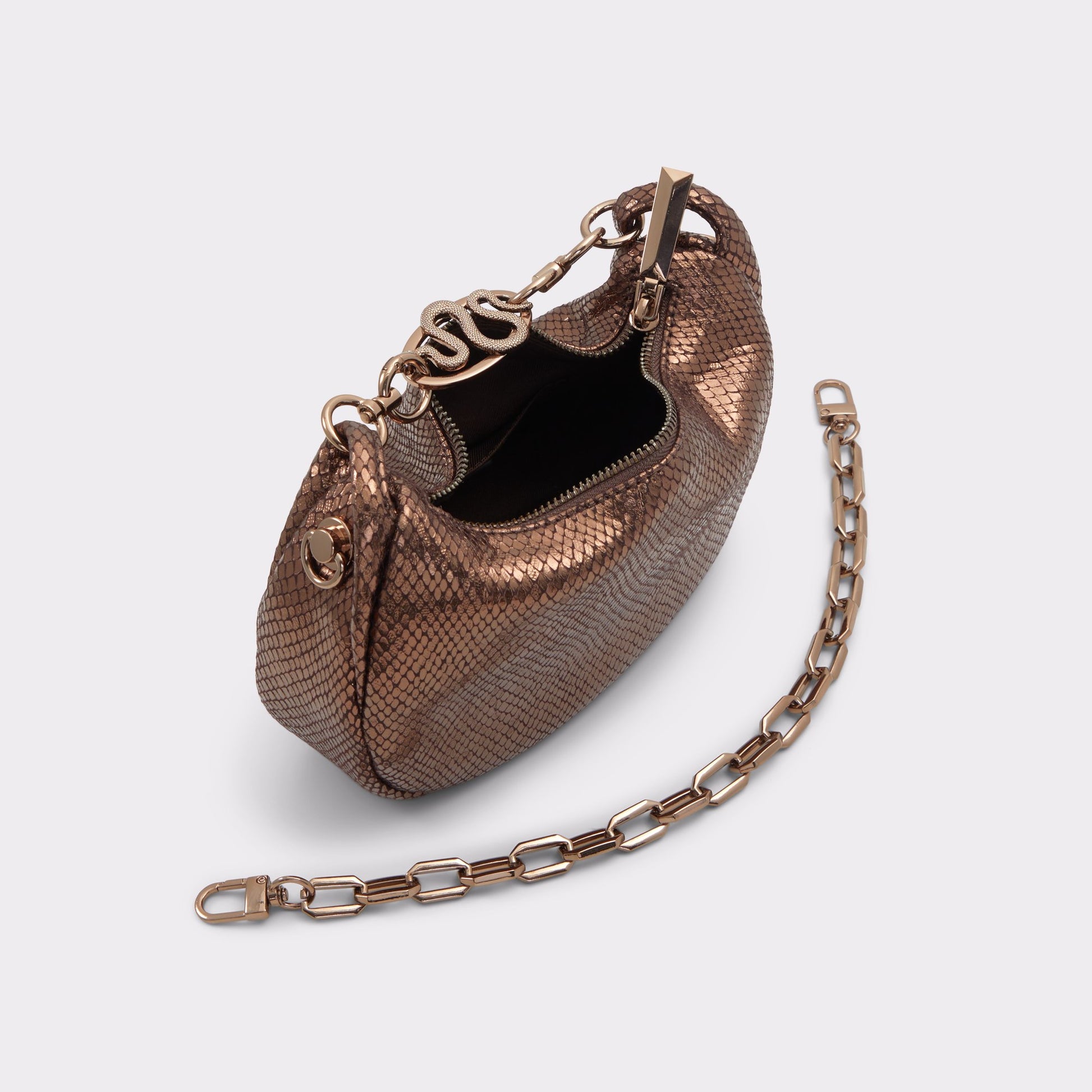 Aldo Pythonnx Shoulder Bag- Bronze