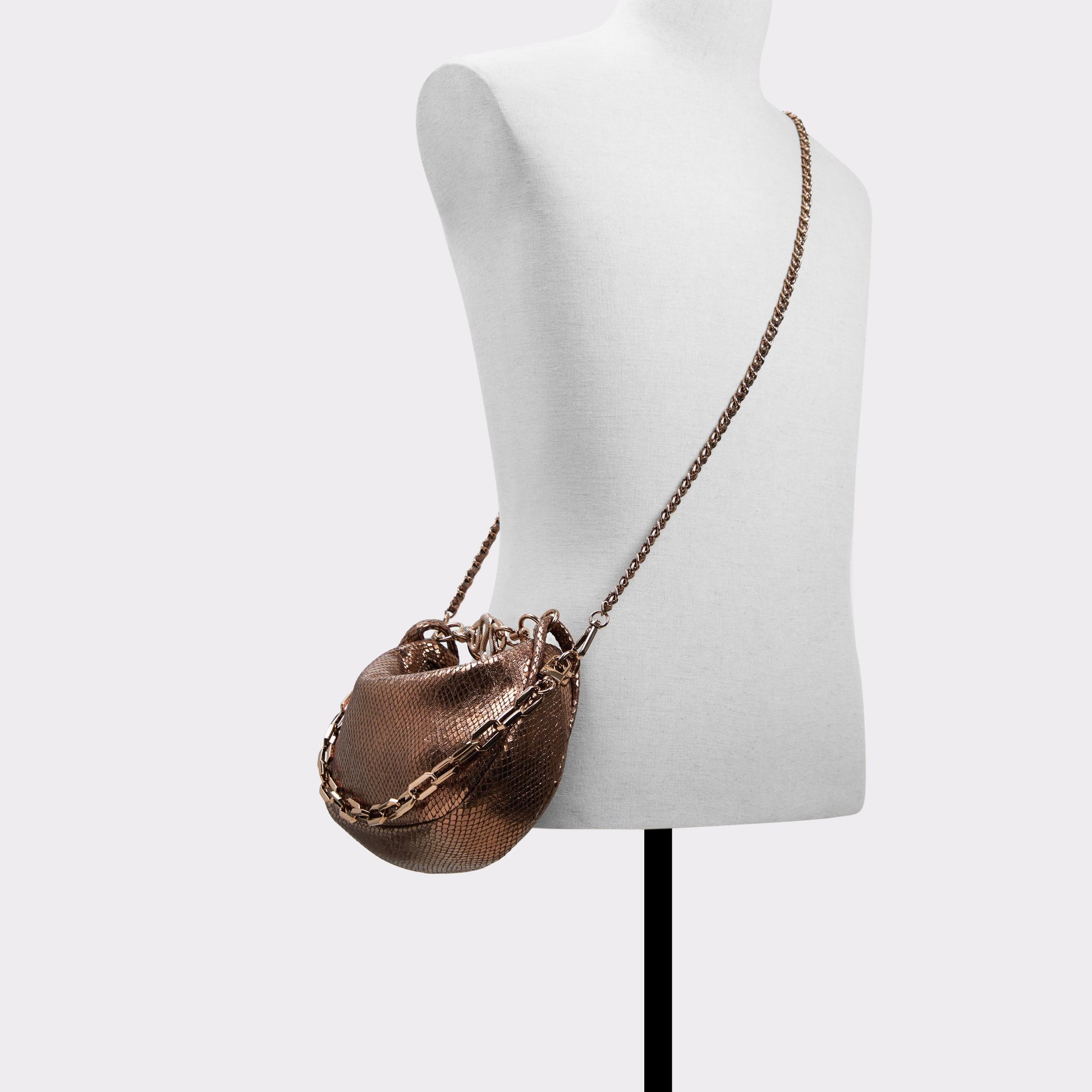 Aldo Pythonnx Shoulder Bag- Bronze