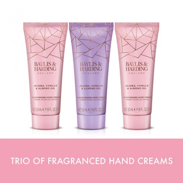 Baylis & Harding Jojoba, Vanilla & Almond Oil Hand Cream Trio Set