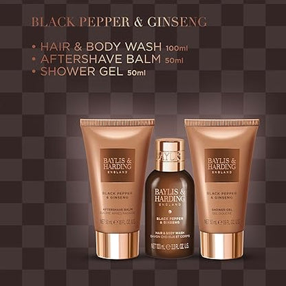 Baylis & Harding Signature Men's Black Pepper & Ginseng Luxury Trio Gift Set