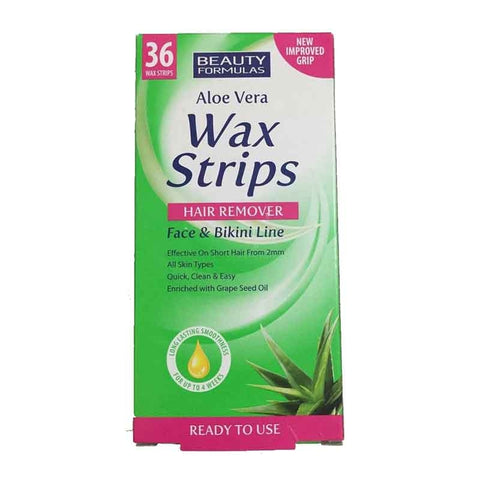 Beauty Formulas Aloe Vera Wax Strips Hair Remover 36 Strips