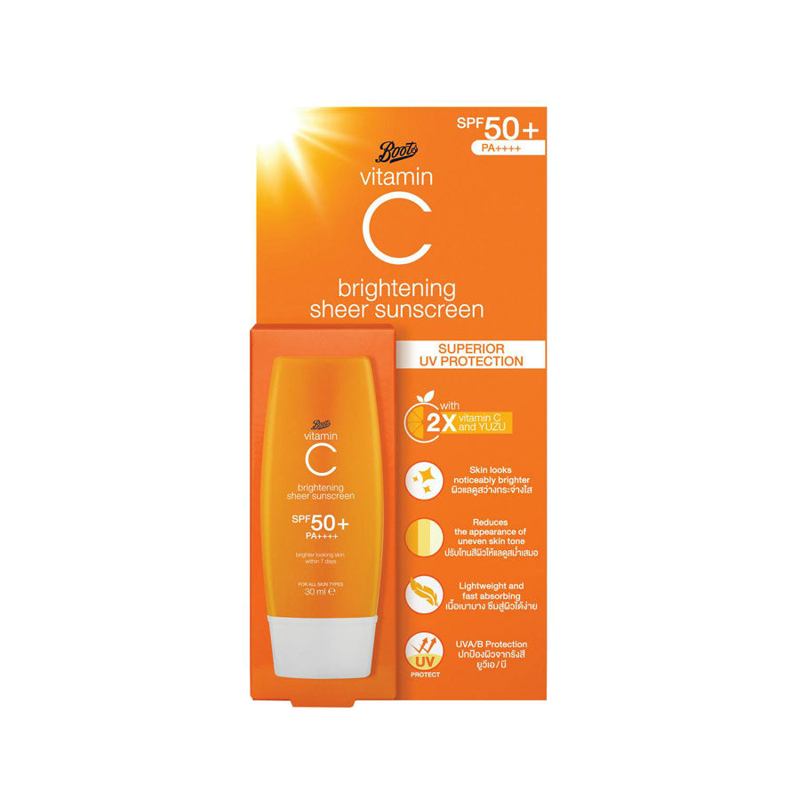 Boots Vitamin C Brightening Sheer Sunscreen SPF50+ PA++++ 30ml