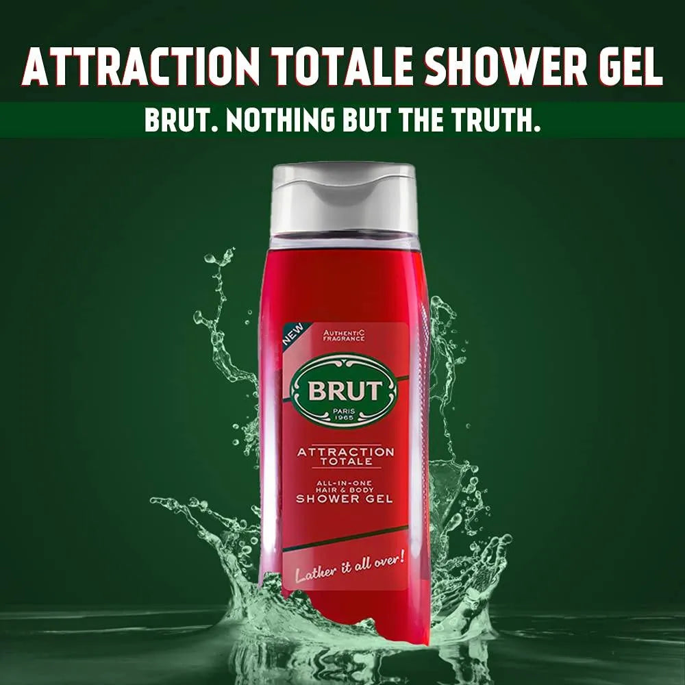 Brut Attraction Totale All In One Hair & Body Shower Gel 500ml