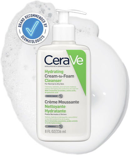 CeraVe Hydrating Cream To Foam Cleanser For Normal To Dry Skin 236ml