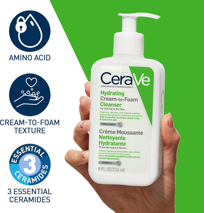 CeraVe Hydrating Cream To Foam Cleanser For Normal To Dry Skin 236ml