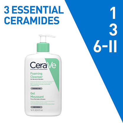 CeraVe Foaming Cleanser For Normal To Oily Skin 236ml