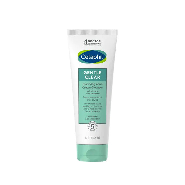 Cetaphil Gentle Clear Clarifying Acne Cream Cleanser with 2% Salicylic Acid 124ml