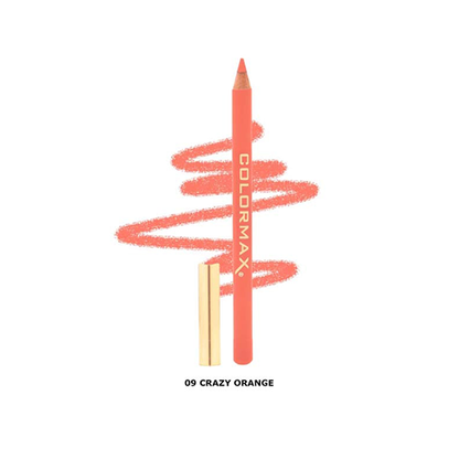 Colormax Satin Glide Lip Liner Pencil- 09 Crazy Orange