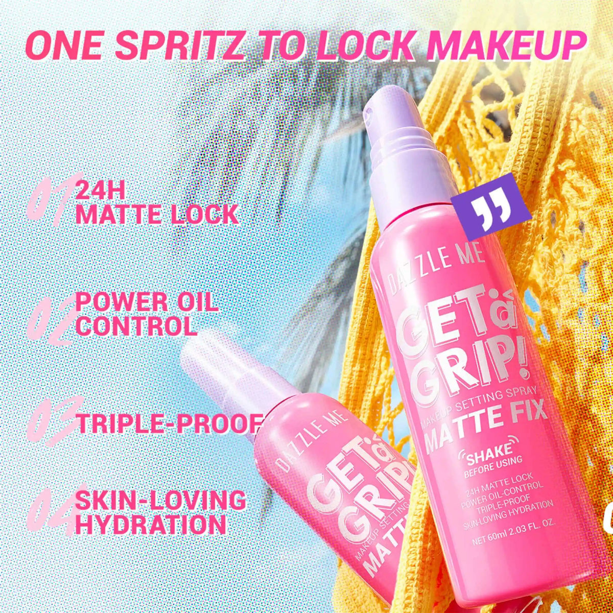 Dazzle Me Get a Grip Matte Fix Makeup Setting Spray 60ml