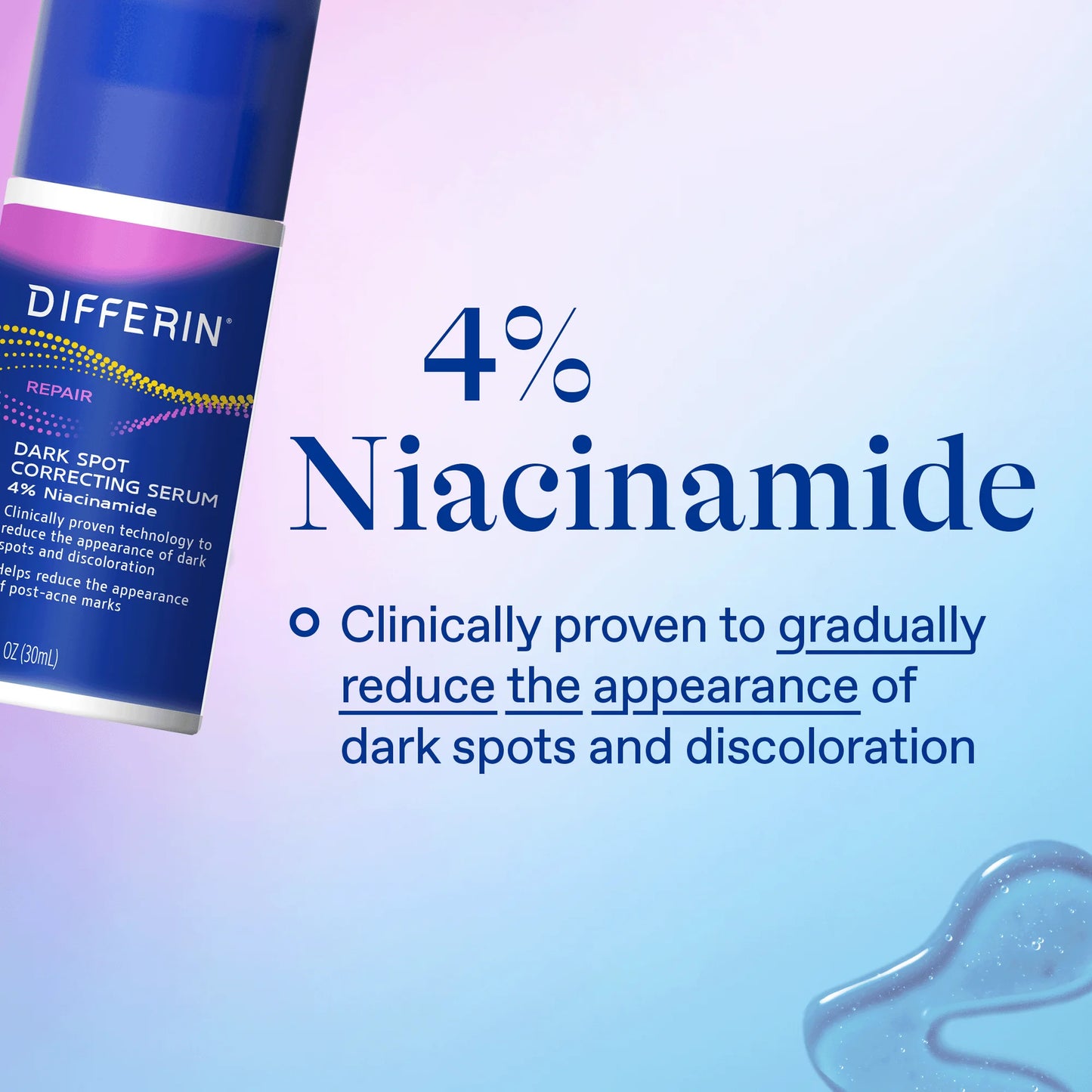 Differin Dark Spot Correcting Serum 4% Niacinamide Skin Lightener 30ml