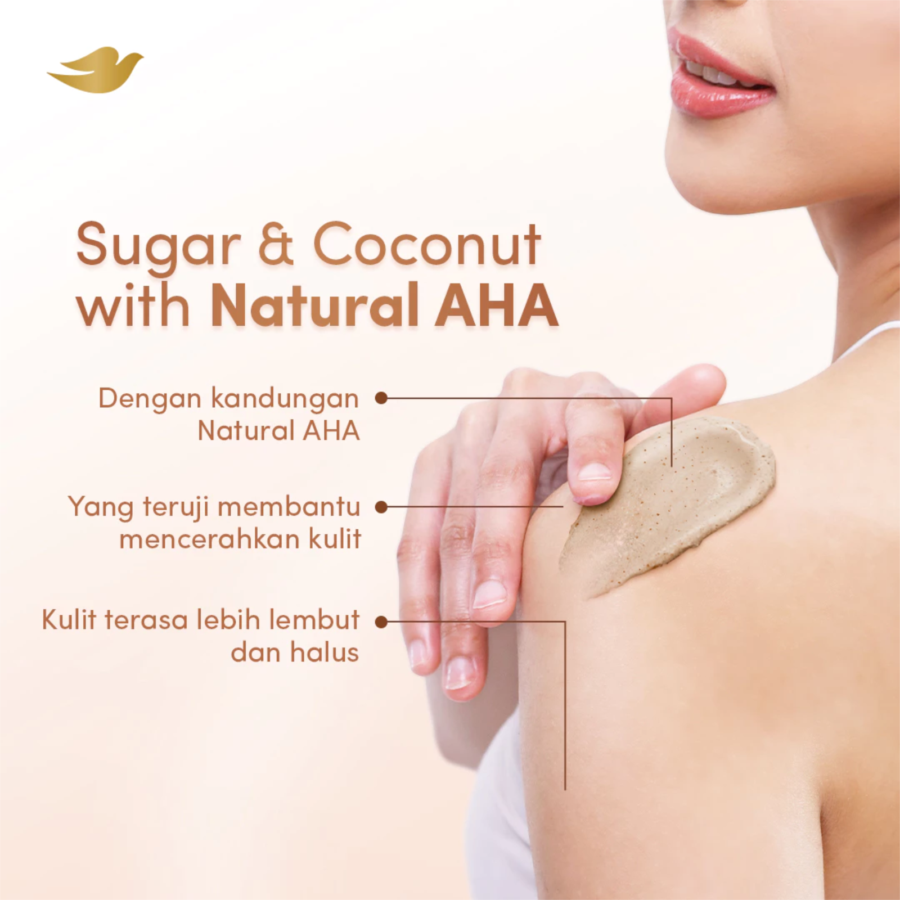 Dove Ice Cream Sugar & Coconut Body Scrub Natural AHA 280g