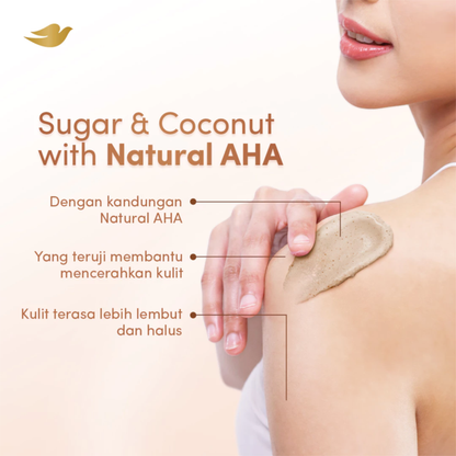 Dove Ice Cream Sugar & Coconut Body Scrub Natural AHA 280g