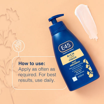 E45 Rich 24 Hour Cream Dry Skin 400ml