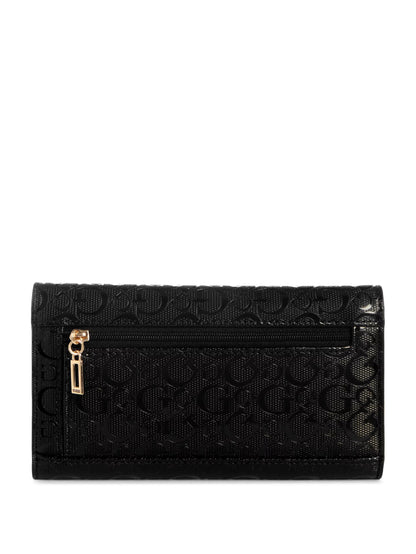 GUESS Kiran Logo Shine Slim Clutch Wallet- Black