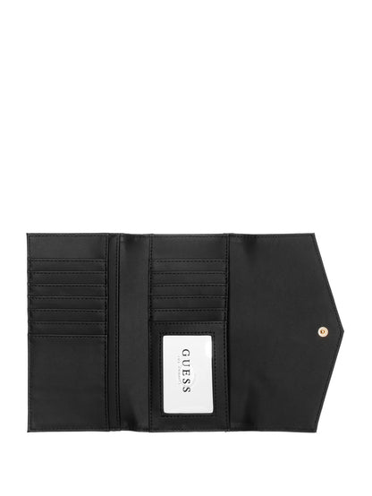 GUESS Kiran Logo Shine Slim Clutch Wallet- Black