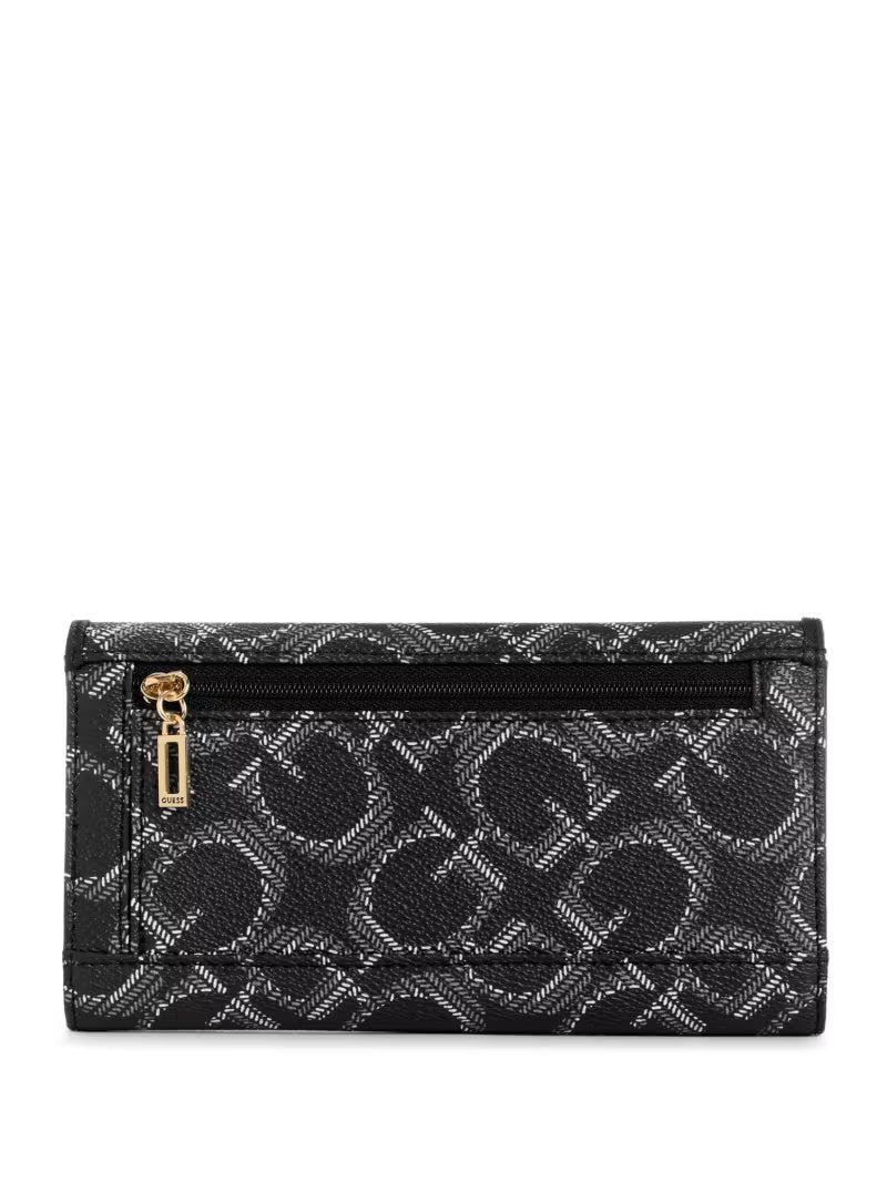 GUESS Tuie Logo Slim Clutch Wallet- Coal
