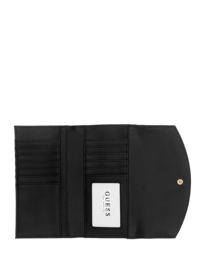 GUESS Tuie Logo Slim Clutch Wallet- Coal