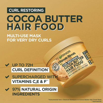 Garnier Cocoa Butter Hair Food Curl Restoring Hair Mask 400ml