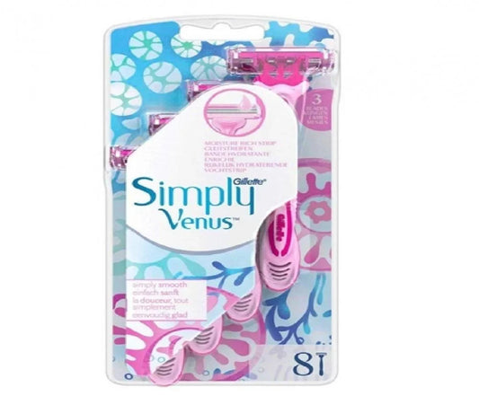 Gillette Simply Venus 3 Blade Disposable Razors 8 Pack