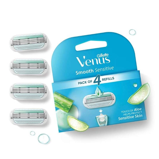 Gillette Venus Smooth Sensitive Razor 4 Refill Cartridges