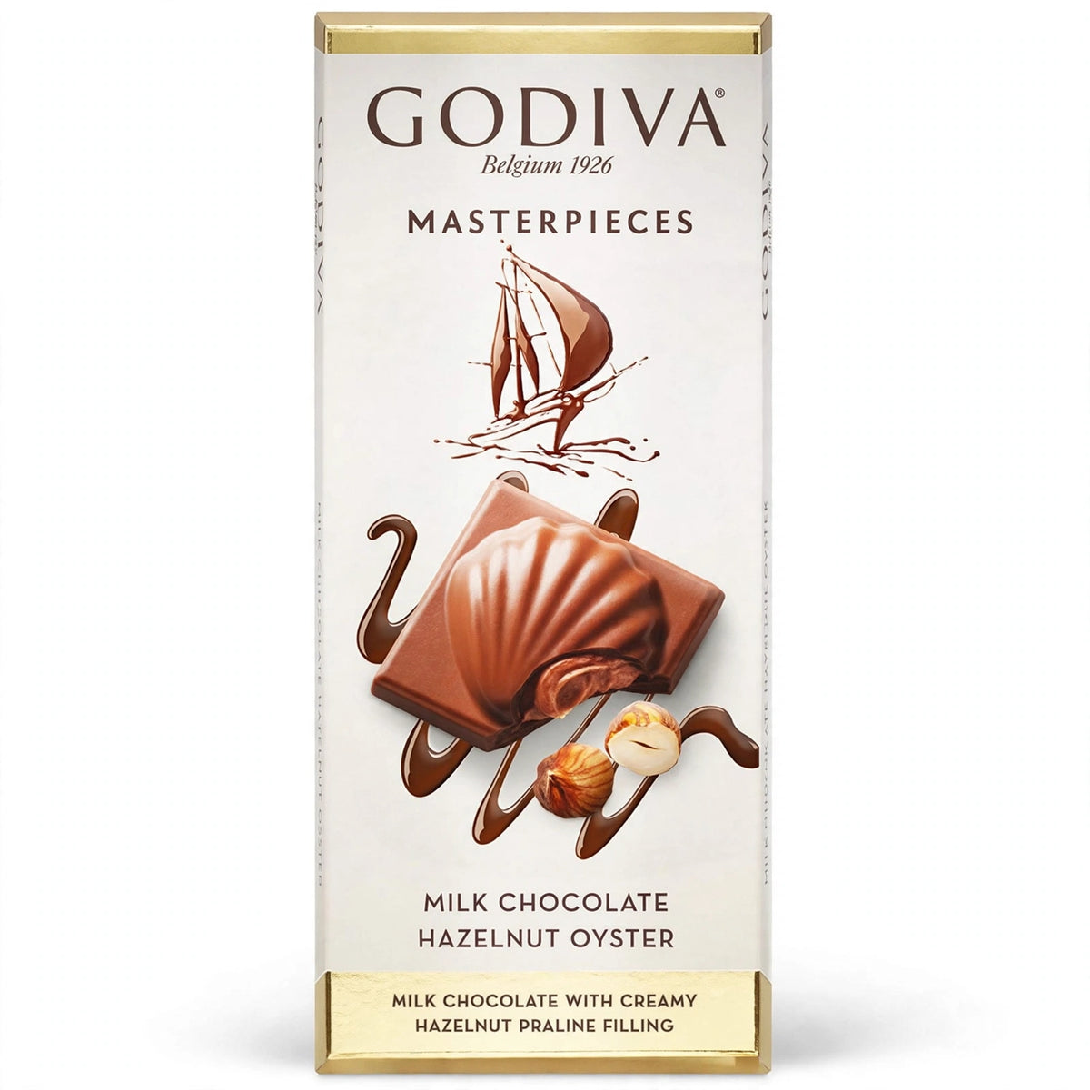 Godiva Masterpieces Hazelnut Oyster Milk Chocolate 83g