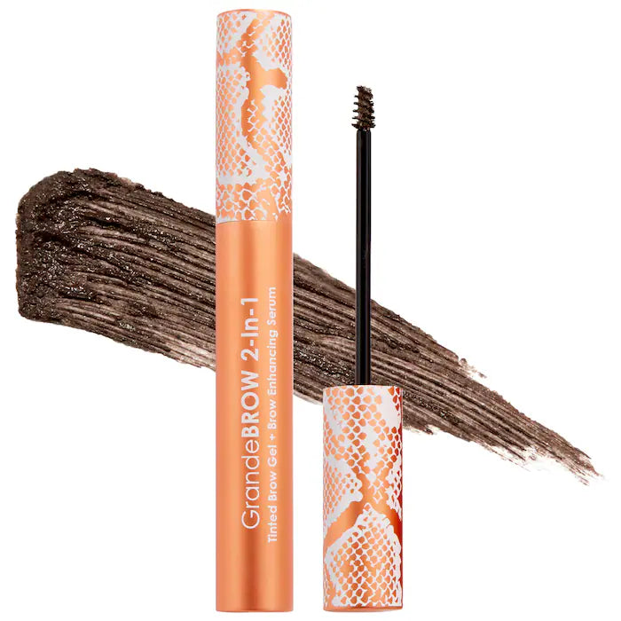 Grande Cosmetics GrandeBROW 2-In-1 Tinted Brow Gel+Brow Enhancing Serum- Dark