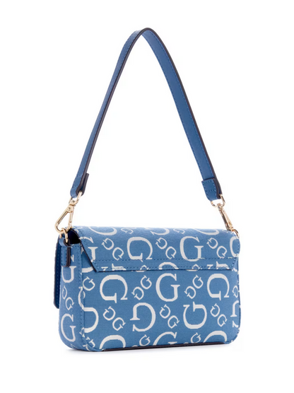 Guess Carrboro Jacquard Logo Mini Crossbody- Denim