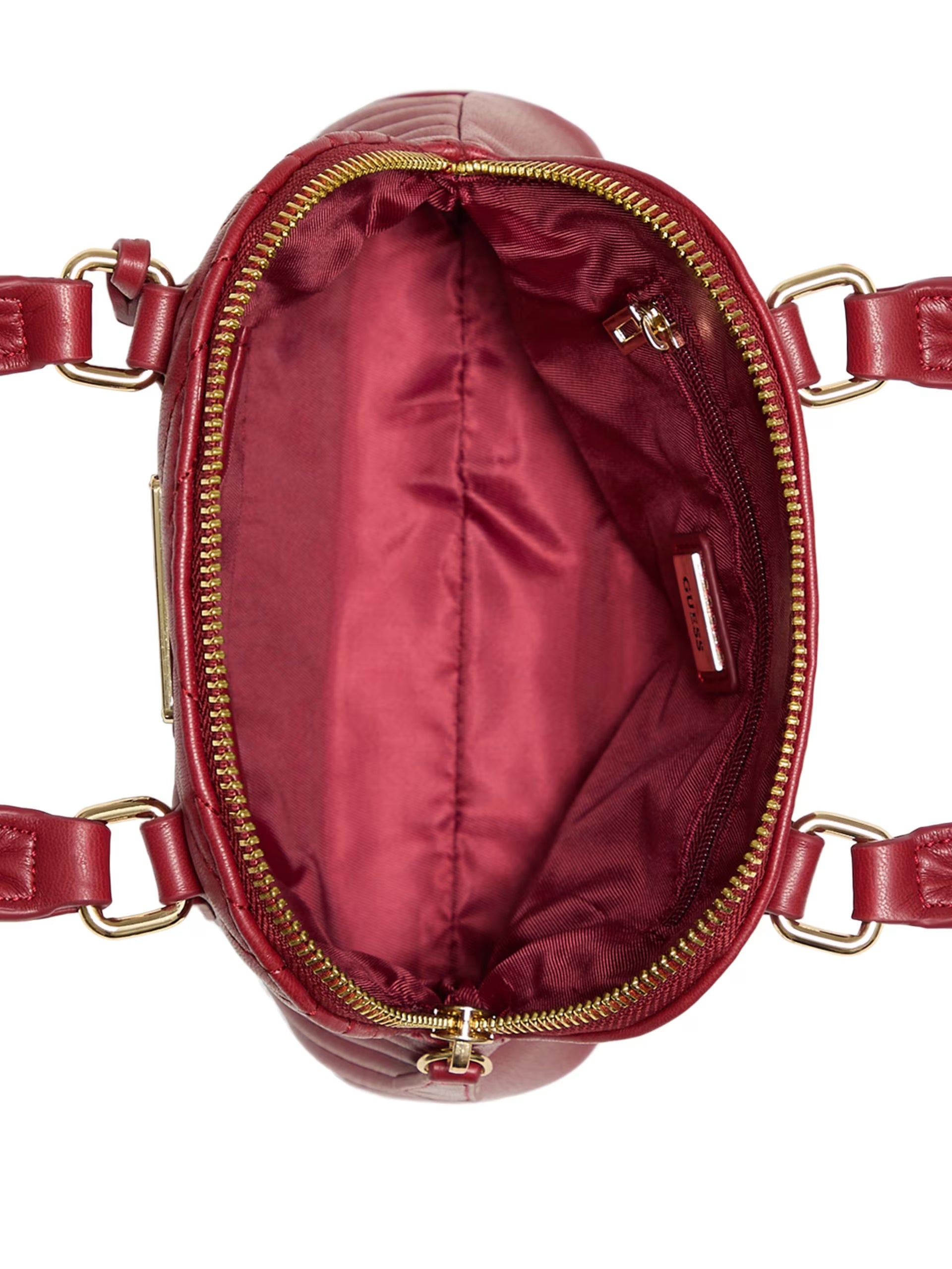 Guess Elise Dome Satchel Bag- Red