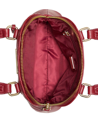 Guess Elise Dome Satchel Bag- Red