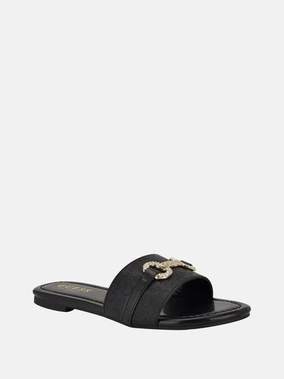 Guess Lamera Logo Slide Sandals- Black (6)