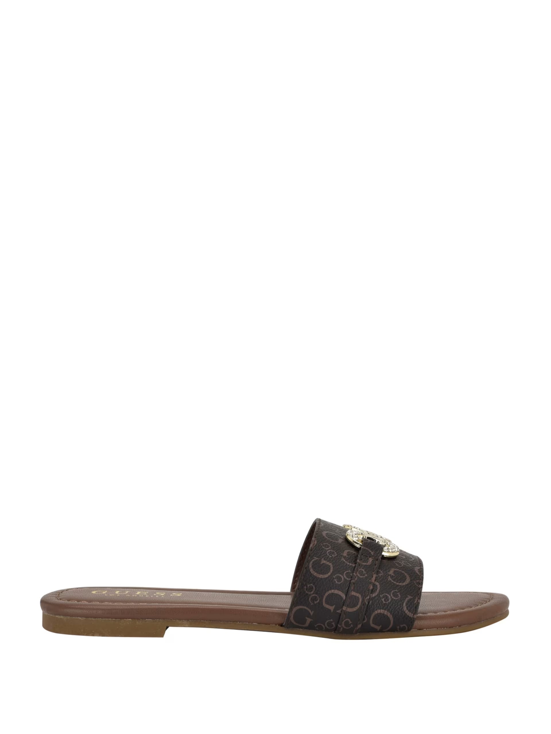 Guess Lamera Logo Slide Sandals-  Brown (7)
