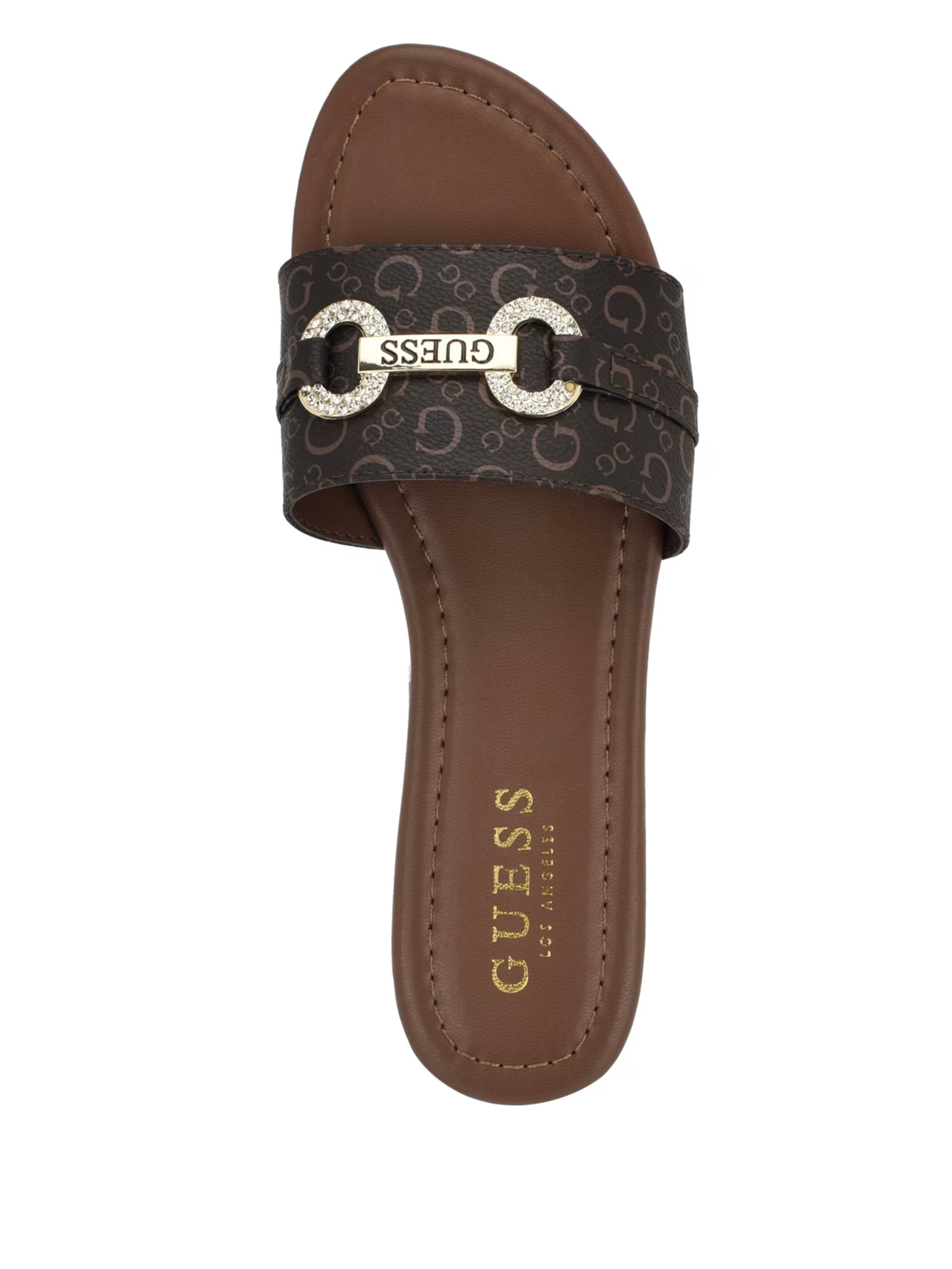 Guess Lamera Logo Slide Sandals-  Brown (7)