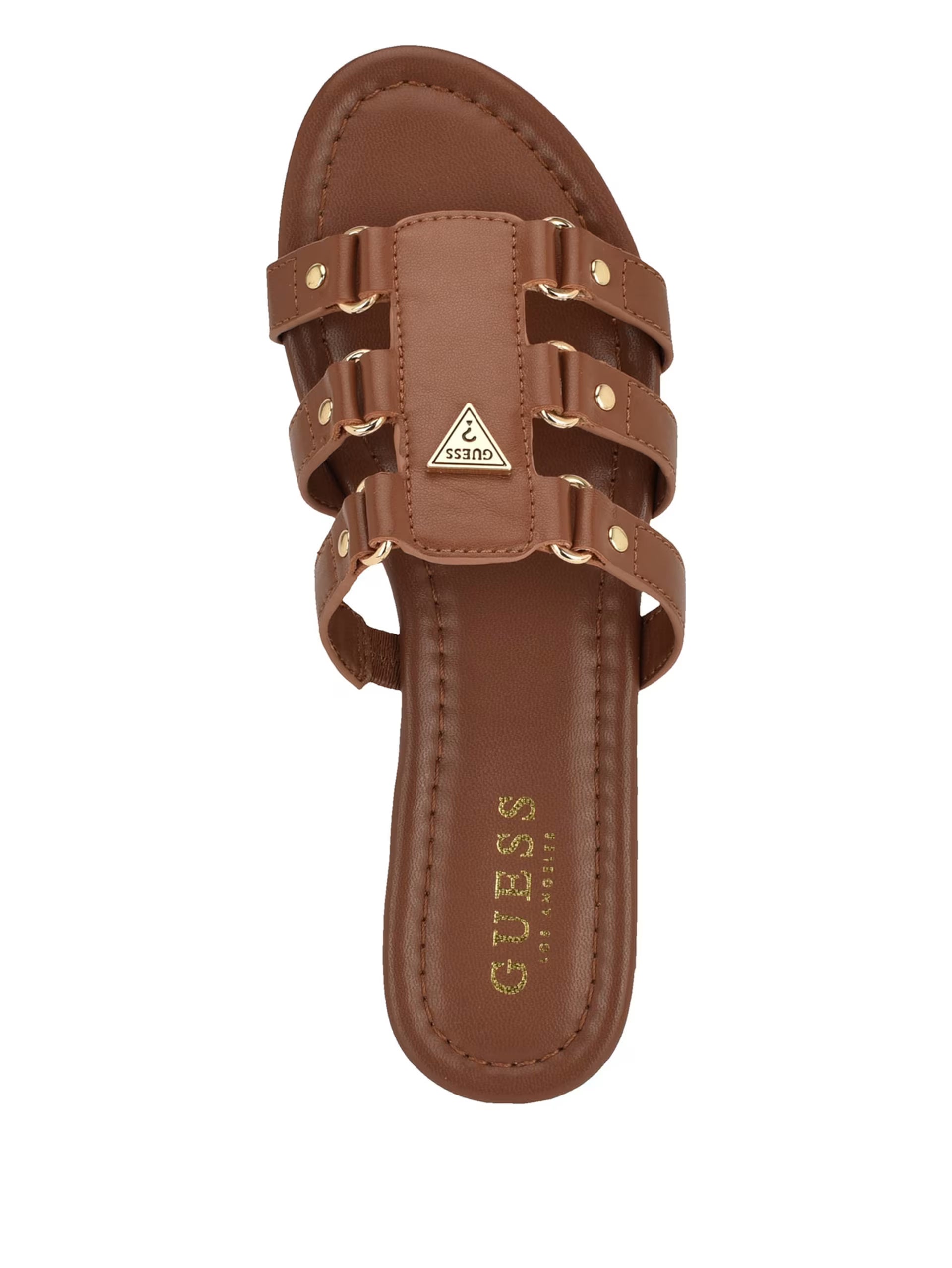 Guess Leania Gladiator Slide Sandals- Brown US 7