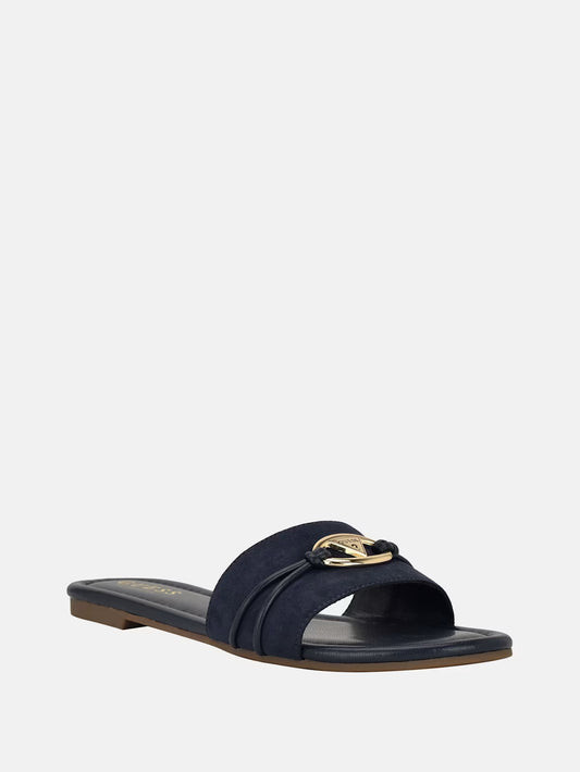Guess Lynzy Logo Beach Slides Sandals- Blue (7)
