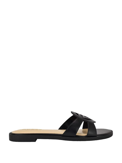 Guess Mazzie Cutout Slide Sandals- Black