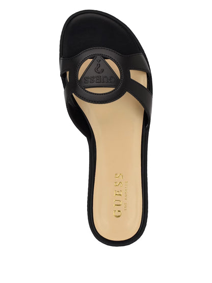 Guess Mazzie Cutout Slide Sandals- Black
