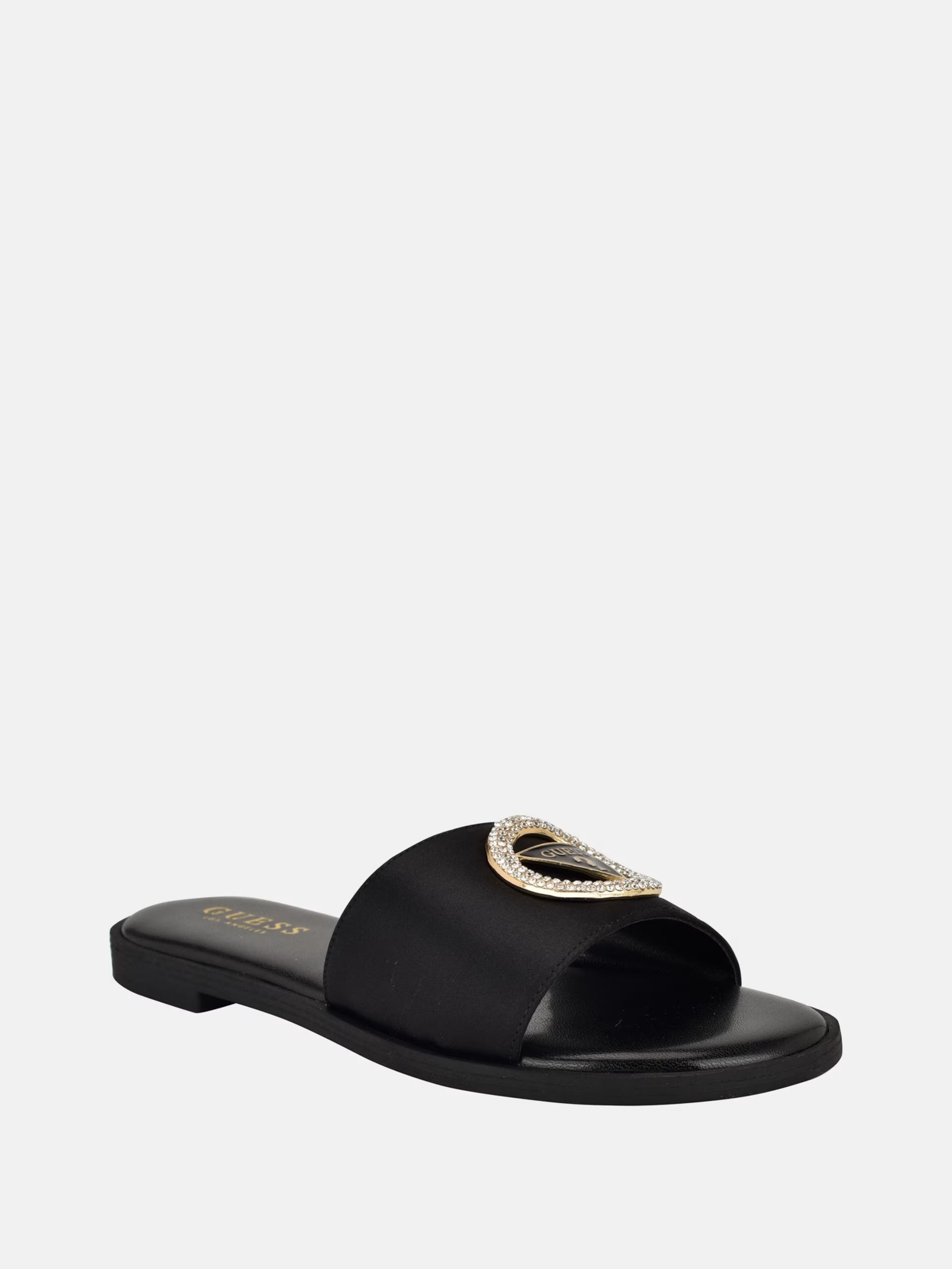 Guess Mirria Embellished Slide Sandals- Black US 7