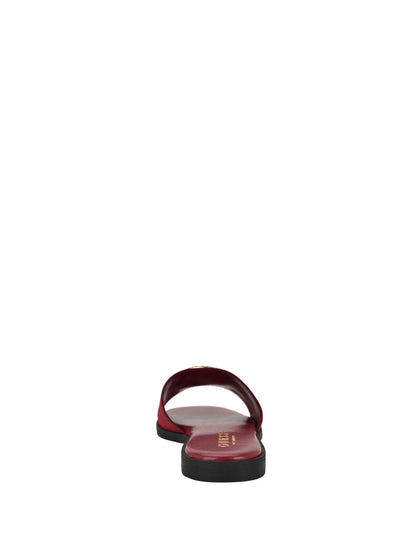 Guess Mirria Embellished Slide Sandals- Red