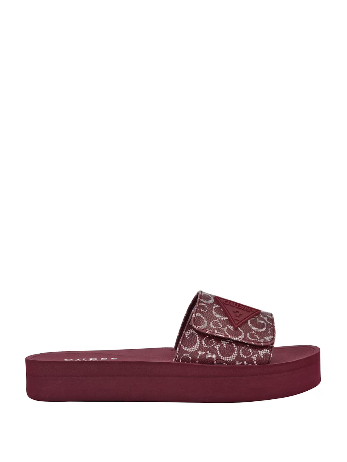 Guess Parties Logo Slides Sandals- Dark Red