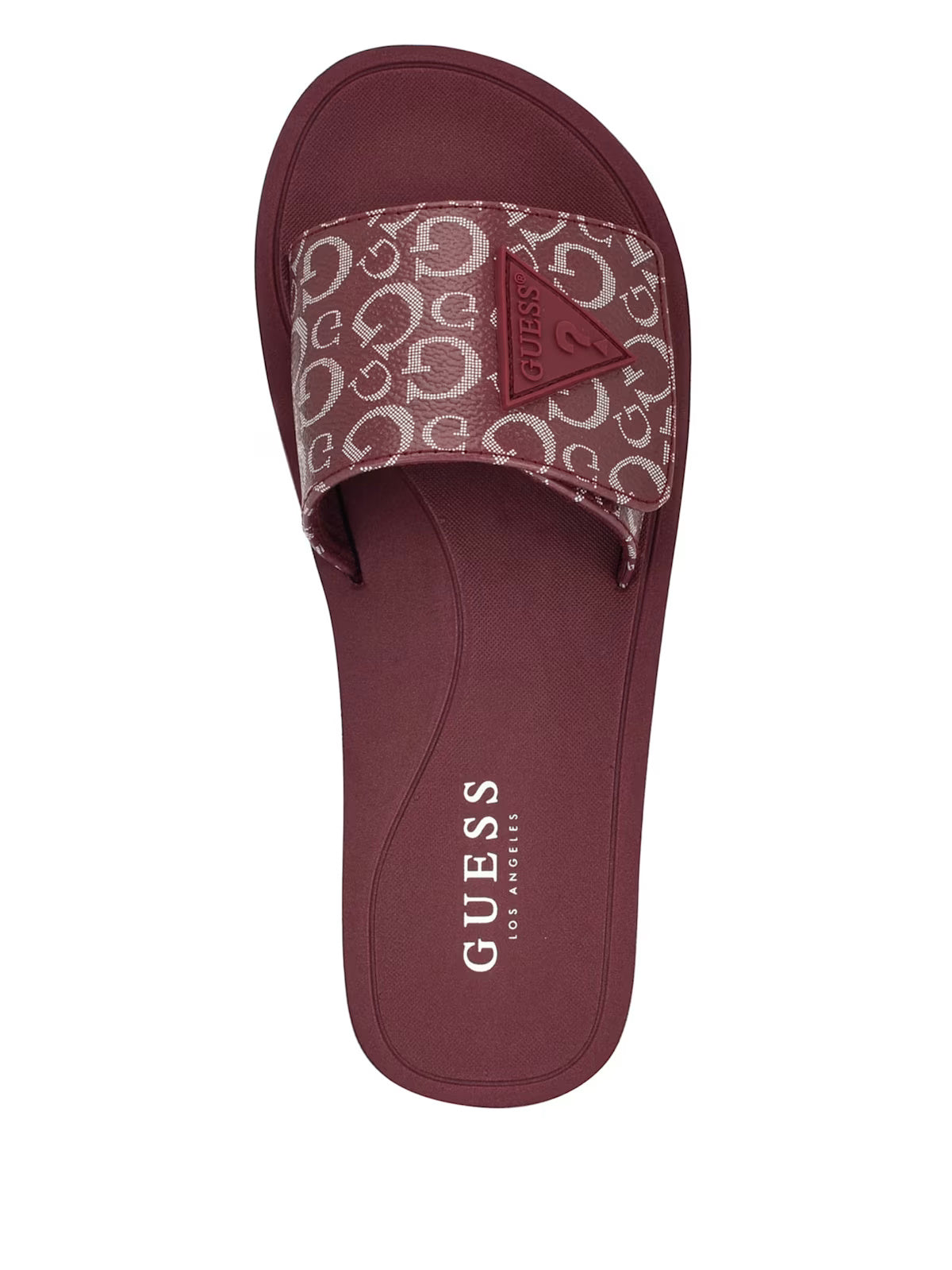 Guess Parties Logo Slides Sandals- Dark Red