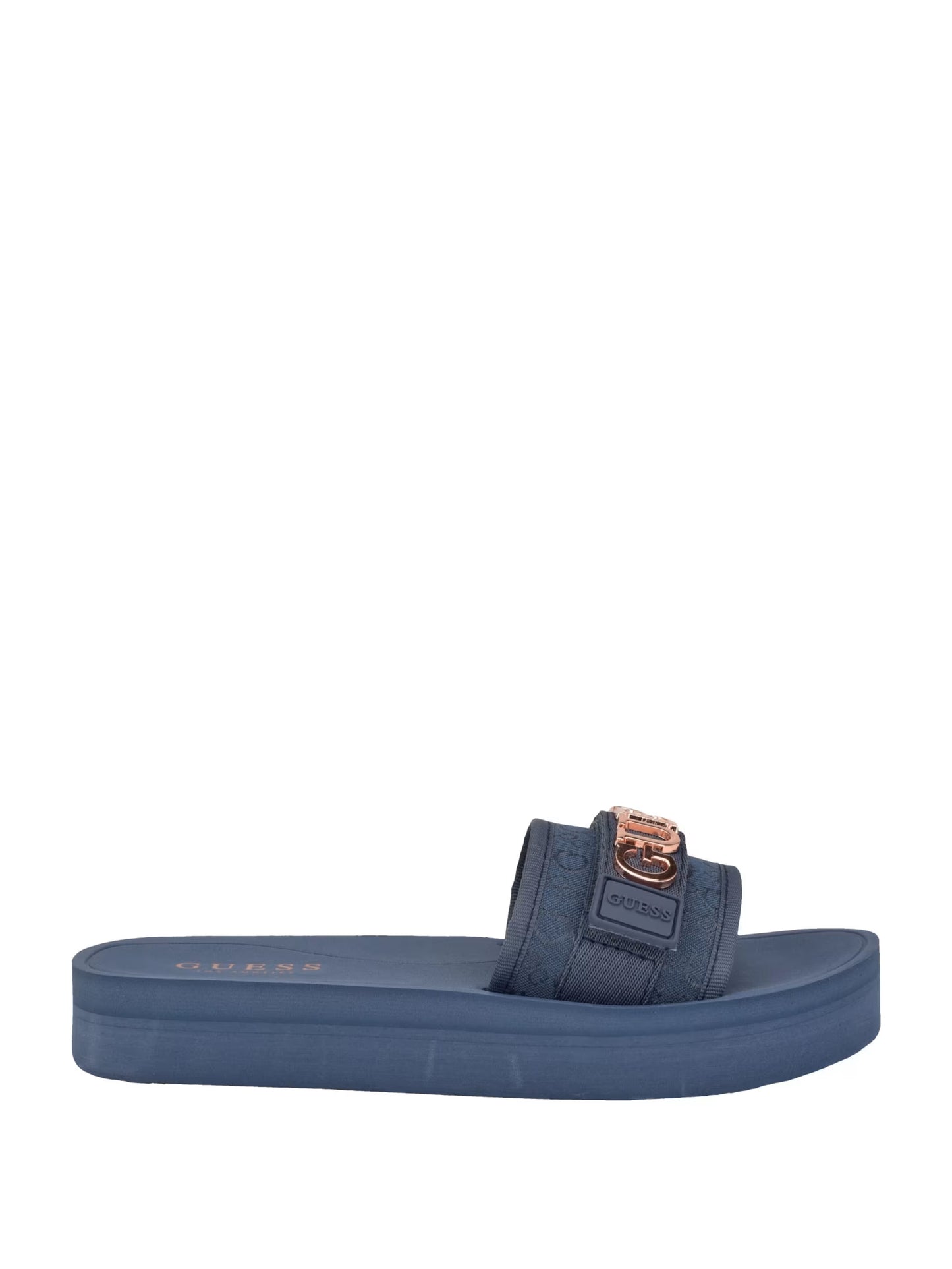 Guess Peers Logo Slide Sandals- Blue
